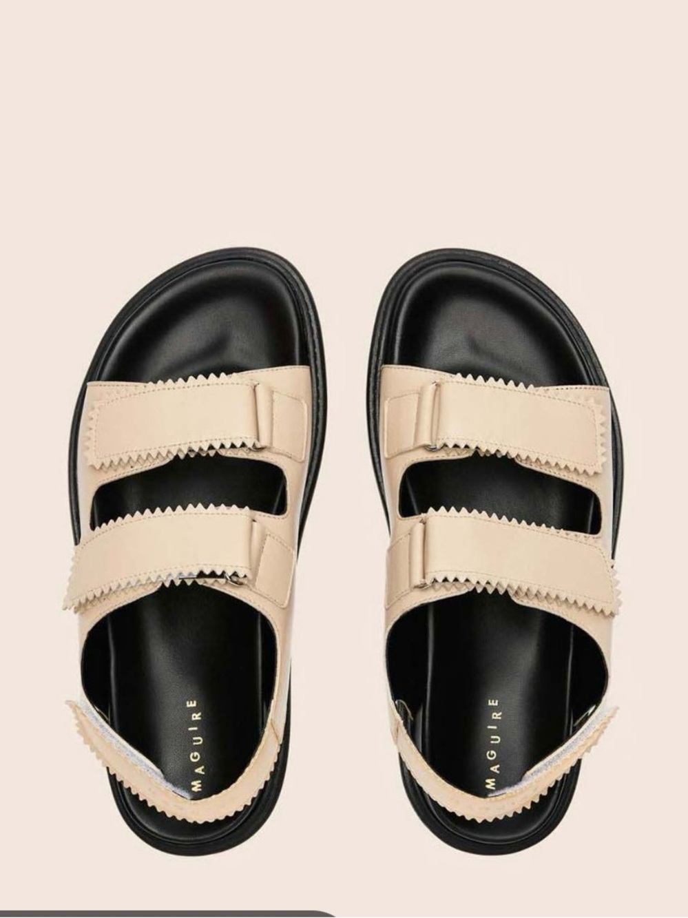 Maguire Tavira sandal in Buttermilk  Leather Adjustable Strap Sandals for Women